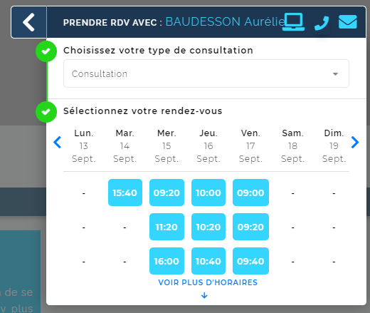 Module de prise de rendez-vous GPS Santé