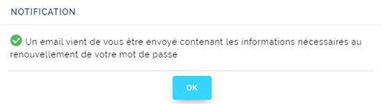 page de renseignement d'adresse e-mail pour réinitialisation du mot de passe