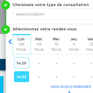 étape 1 pour faire une consultation vidéo